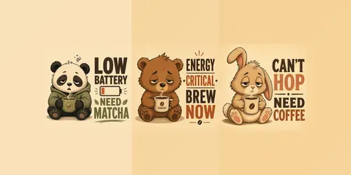 Low Battery Cute Coffee Memes generated by chatgpt-image