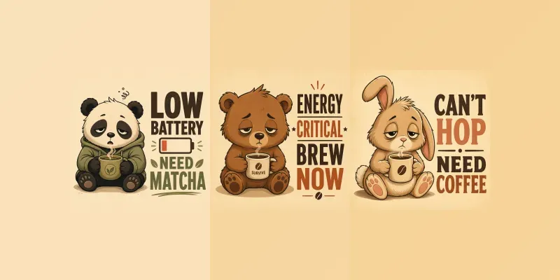 Low Battery Cute Coffee Memes generated by undefined
