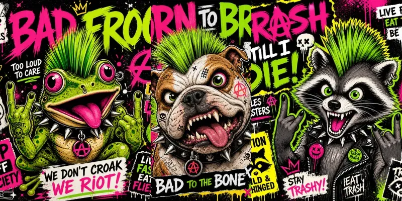 Punk Animal Poster Generator Packs generated by undefined