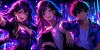 Neon Party Girl Energy Anime Scenes leonardo prompt mini thumbnail