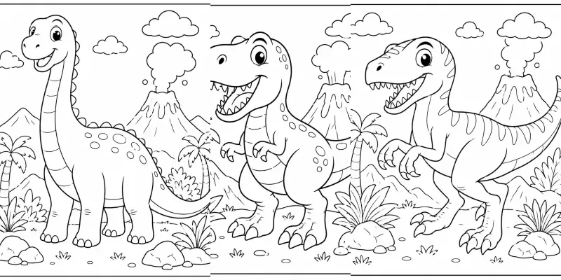 Dinosaur Coloring Book Pages generated by undefined