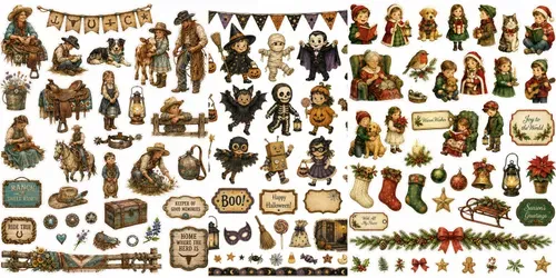 Western Character Object Fussy Cuts generated by chatgpt-image