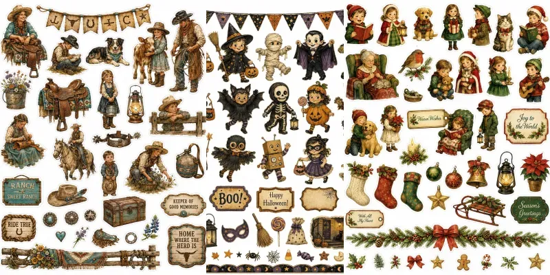 Western Character Object Fussy Cuts generated by undefined