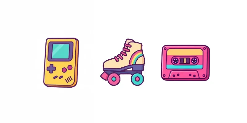 90s Pop Stickers Icons generated by undefined