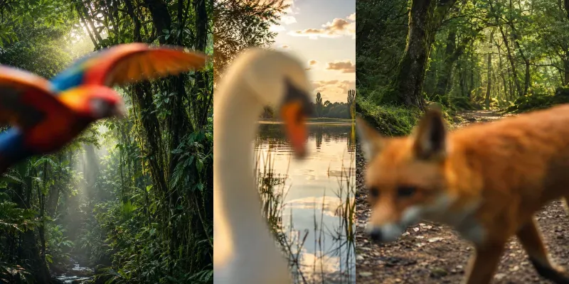 Dreamy Foreground Blur Photos generated by undefined