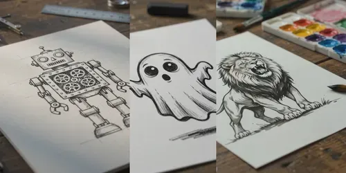 Living 3D Ink Sketch Illusions Videos generated by veo