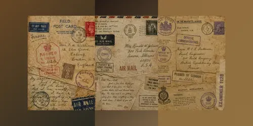 Vintage Military Postal Stamp Ephemera generated by chatgpt-image