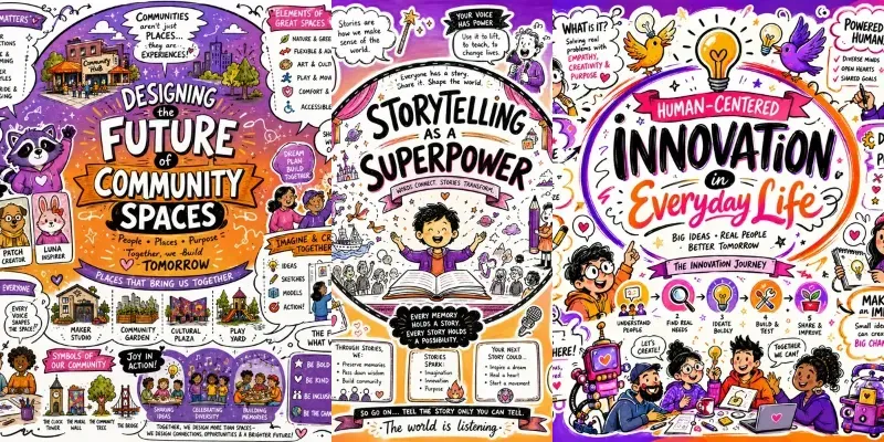 Whimsical Career Sketchnote Posters generated by undefined