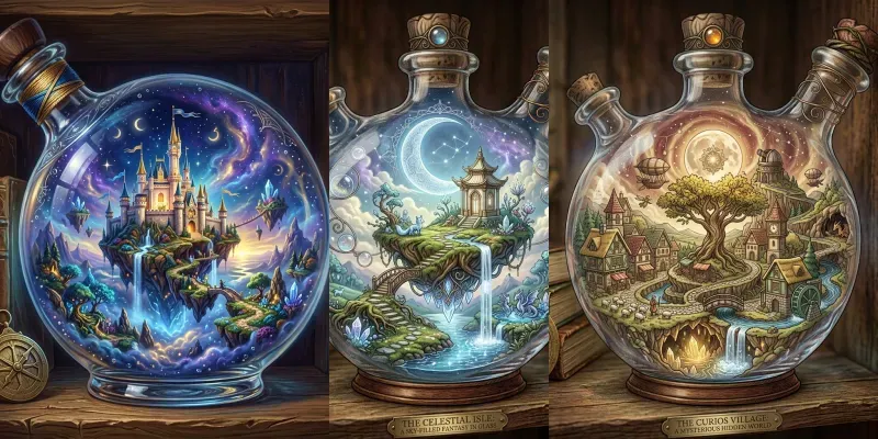Surreal Impossible Bottle Art generated by undefined
