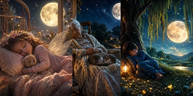 Moonlit Dreamers Slumbers generated by undefined