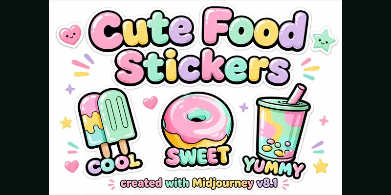 Cute Food Stickers generated by undefined
