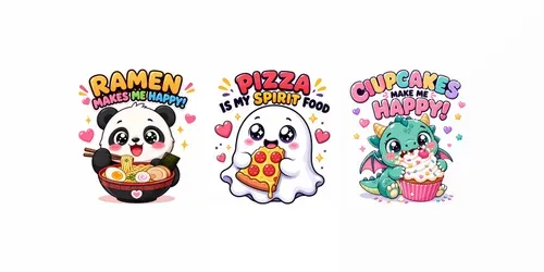 Kawaii Food Characters generated by chatgpt-image