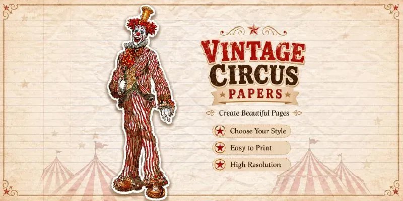 Vintage Circus Girl Plain Papers generated by undefined