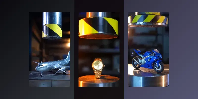 Hydraulic Press Crush Mini Cars generated by undefined