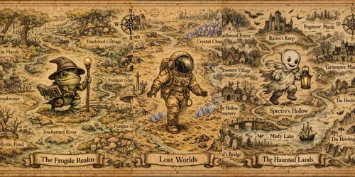 Vintage Whimsical Fantasy Map Makers generated by chatgpt-image