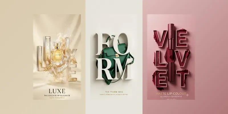 3D Text Cutout Product Posters generated by undefined