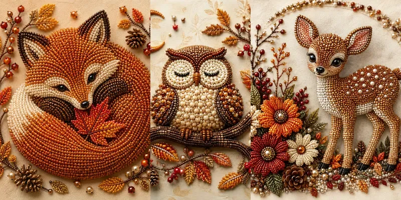 Whimsical Bead Art Animals generated by undefined
