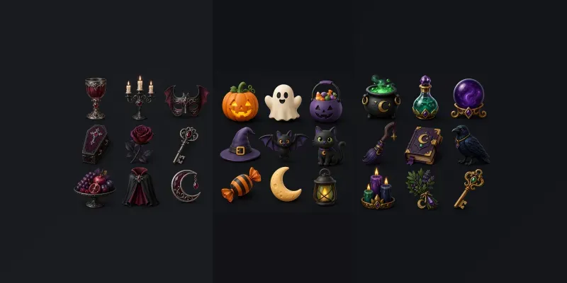 3D Halloween Clipart Icons generated by undefined
