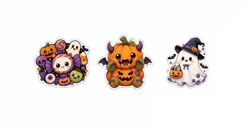 Cute Halloween Sticker Generator generated by chatgpt-image