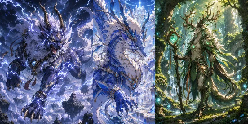 Fantasy Anime Bestiary Creature Art generated by undefined