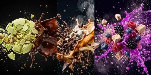 Kinetic Culinary Splashes generated by gemini-image