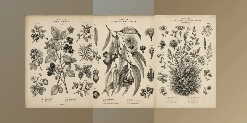 Antique Botanical Engraving Collections generated by undefined