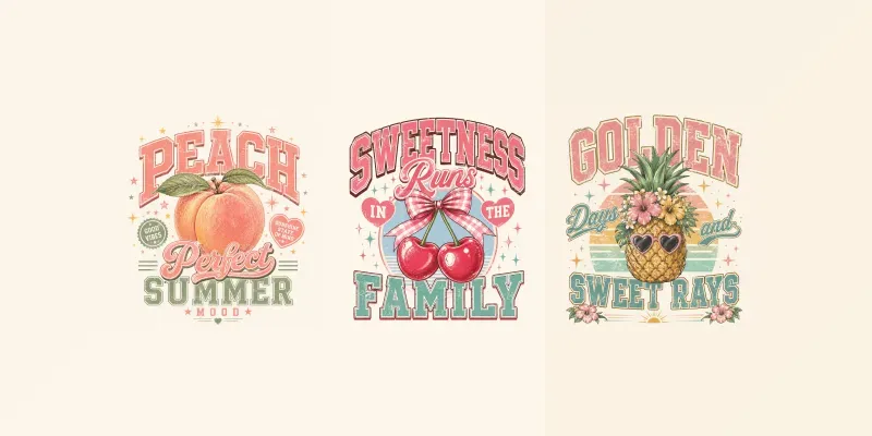 Vintage Fruit Quote Tshirt Generator generated by undefined