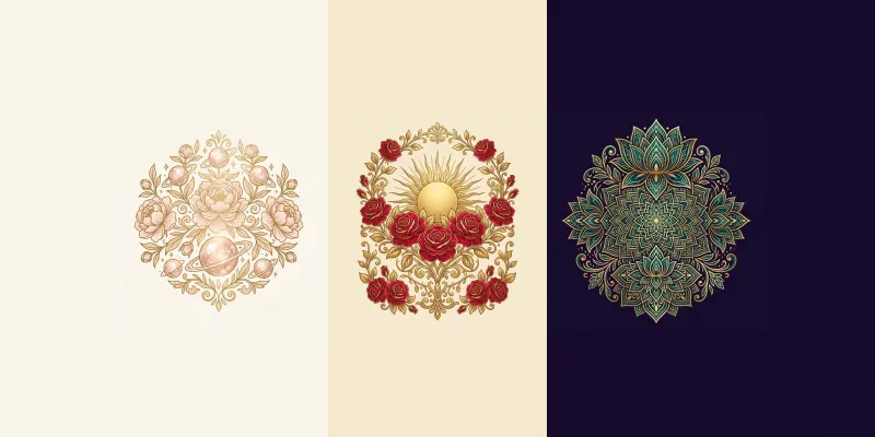 Celestial Goldline Pod Botanical Assets generated by undefined