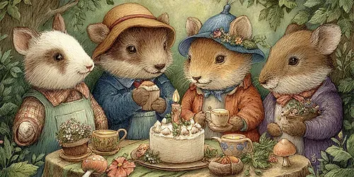 Woodland Fairytale Storybook Art Pages generated by midjourney