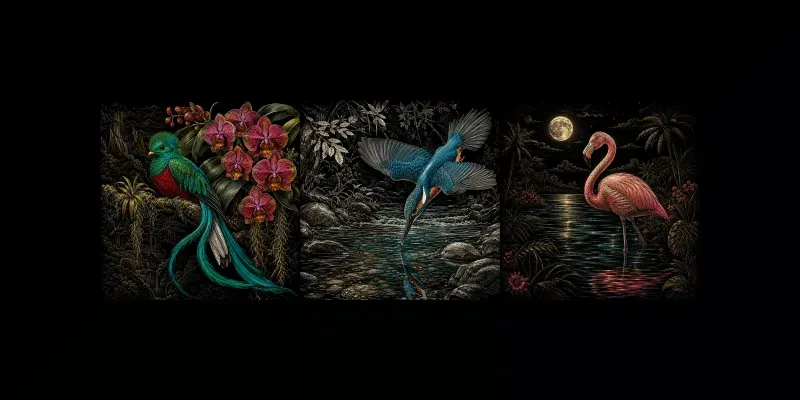 Midnight Scratch Art Wildlife generated by undefined