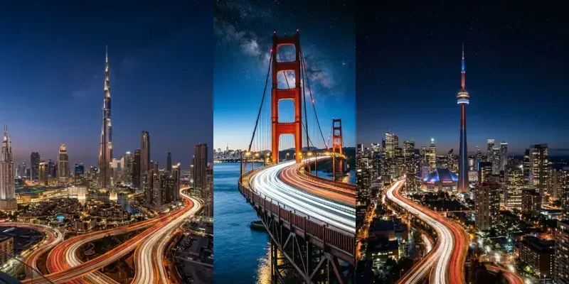 Stunning Night Traffic Light Trails generated by undefined