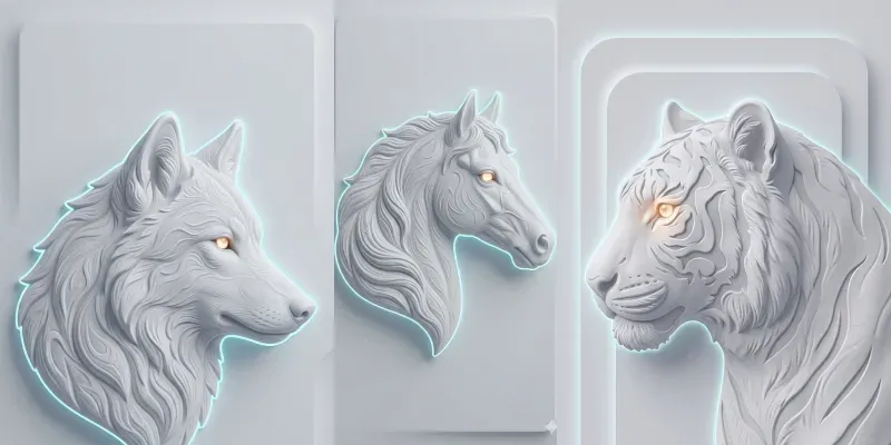 Sculpted Animals For Printing On Tshirts generated by undefined