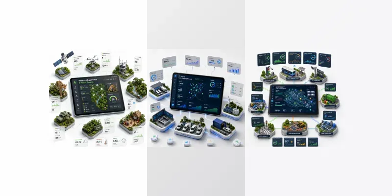 3D Isometric Tech UI Dashboards generated by undefined