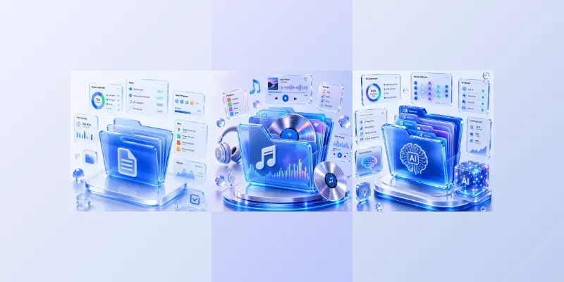 Premium Glass Folder 3D Icons Packs generated by undefined