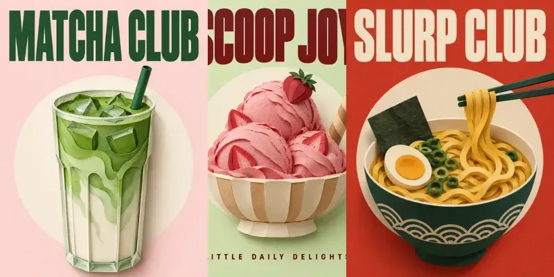 Sculpted Paper Food Posters
