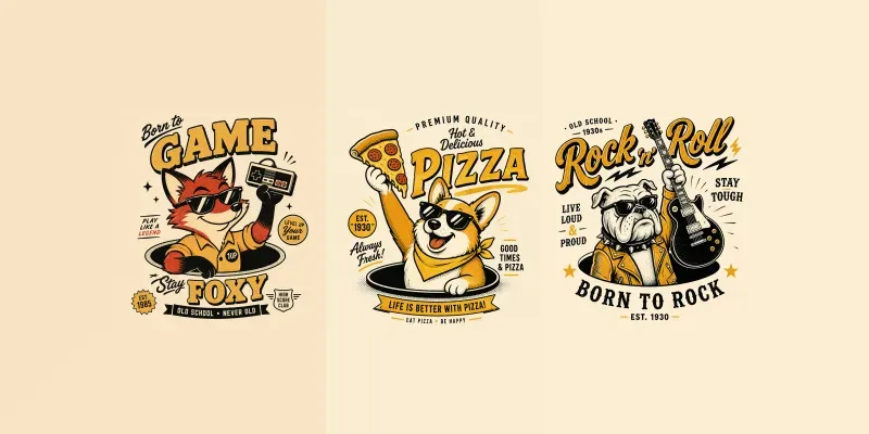 Vintage Retro Mascot Logos generated by undefined