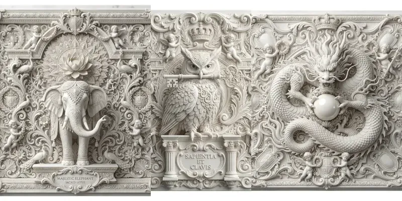 Royal White Embossed Filigree Masters generated by undefined