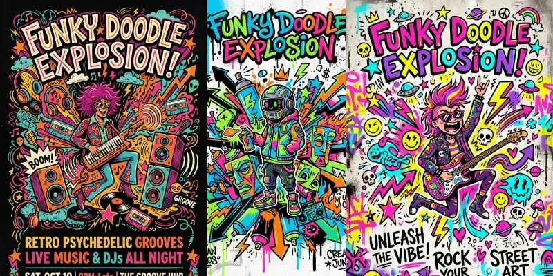 Funky Doodle Explosion Posters
