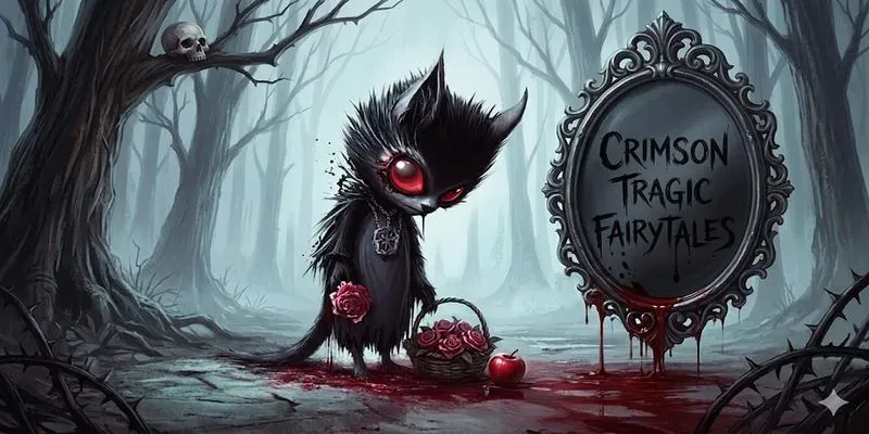Macabre Ink Crimson Tragic Fairytales generated by undefined