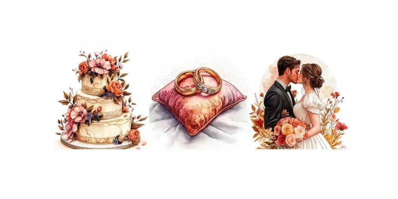 Elegant Wedding Cliparts