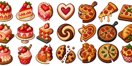 16bit Cozy Food Sprite Sheet Variations generated by chatgpt-image