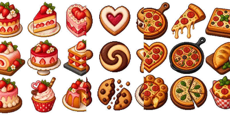 16bit Cozy Food Sprite Sheet Variations generated by undefined