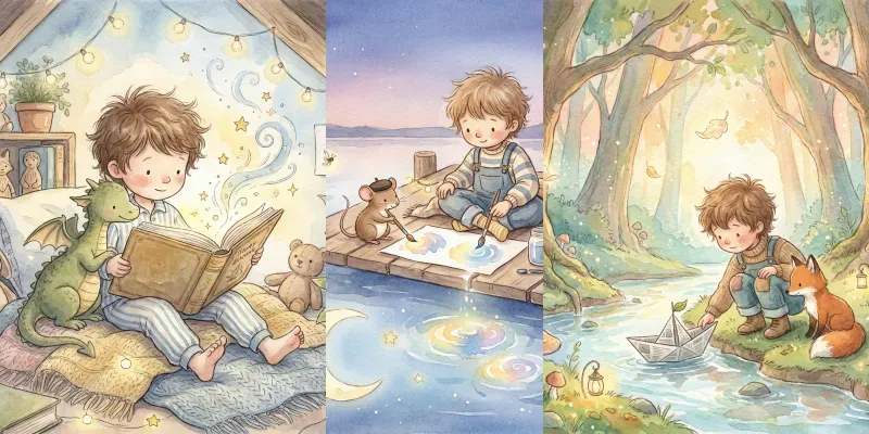 Watercolor Childrens Book Scenes generated by undefined