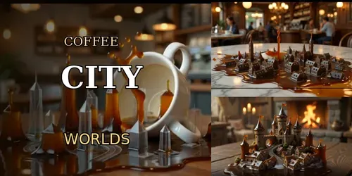 Artful Coffee City Transformations generated by veo
