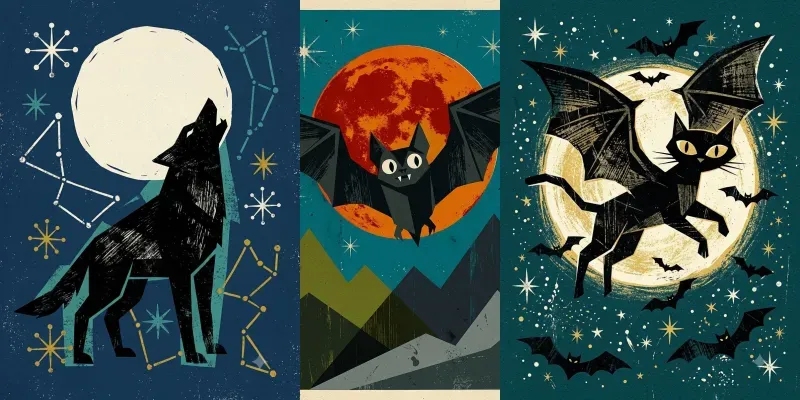 Retro Halloween Silkscreen Art generated by undefined