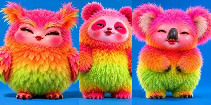 Vibrant 3d Dollanimal Hybrids