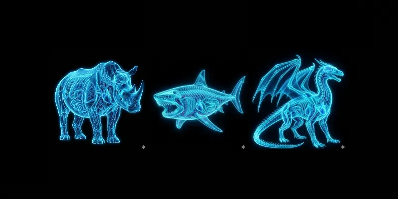 Xray Neon Skeleton Creature Designs generated by undefined