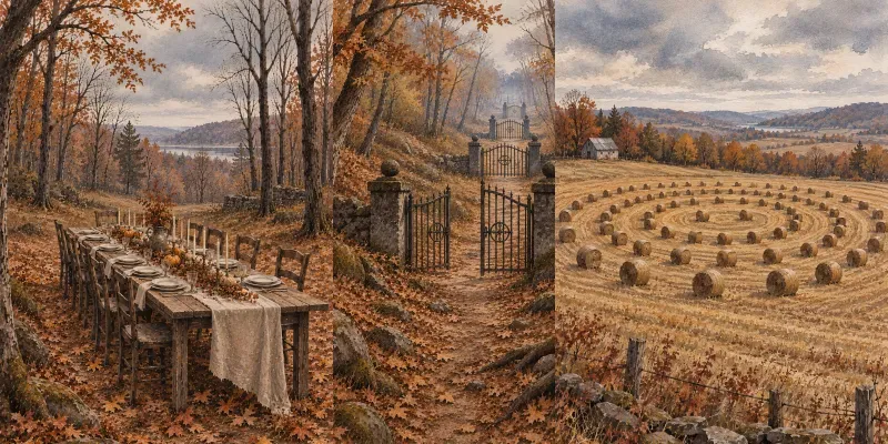 Eerie Autumn Landscape Art Prints