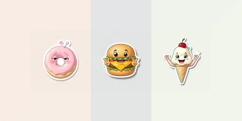 Digital Sticker Food Faces generated by undefined