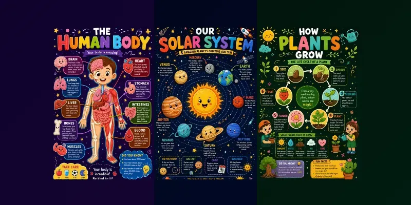 Kids Educational Classroom Decor Posters generated by undefined